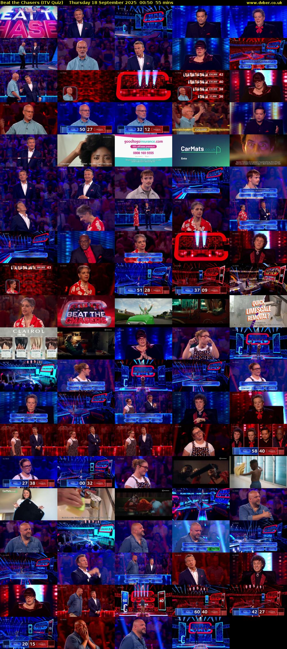 Beat the Chasers (ITV Quiz) Thursday 18 September 2025 00:50 - 01:45