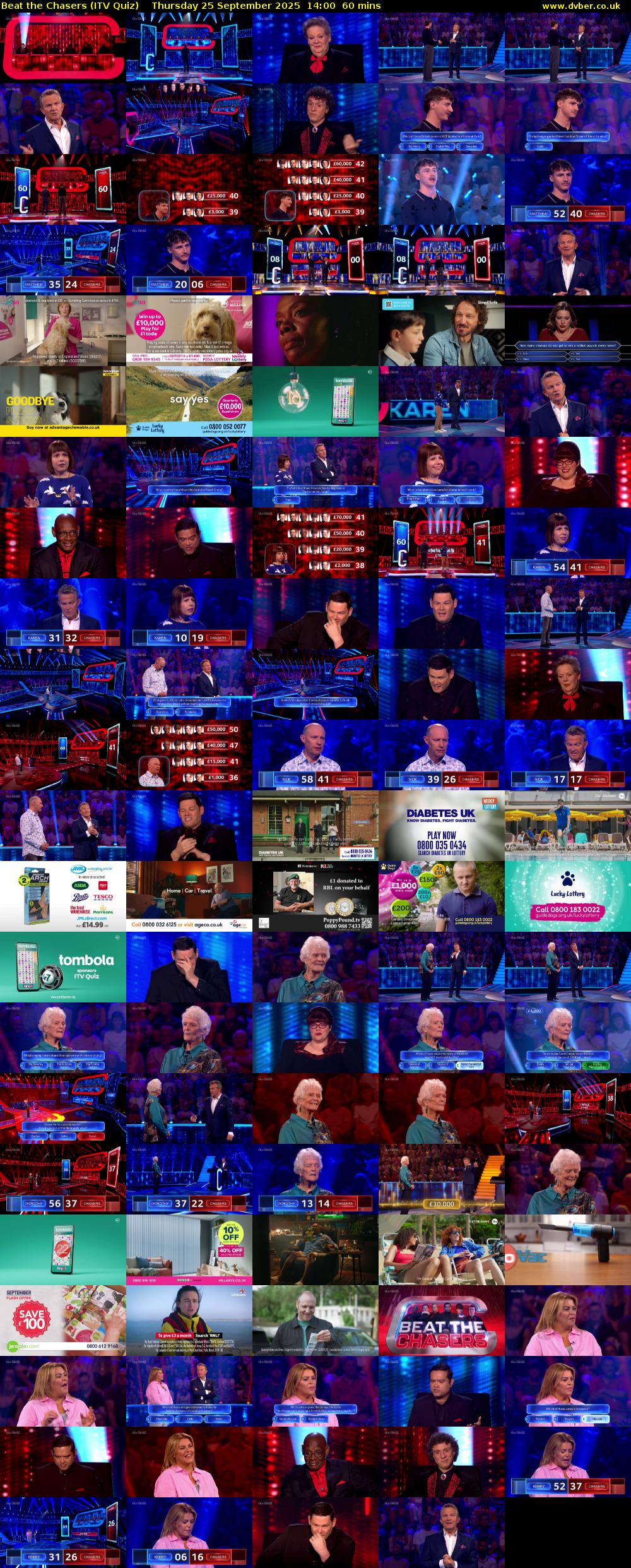 Beat the Chasers (ITV Quiz) Thursday 25 September 2025 14:00 - 15:00