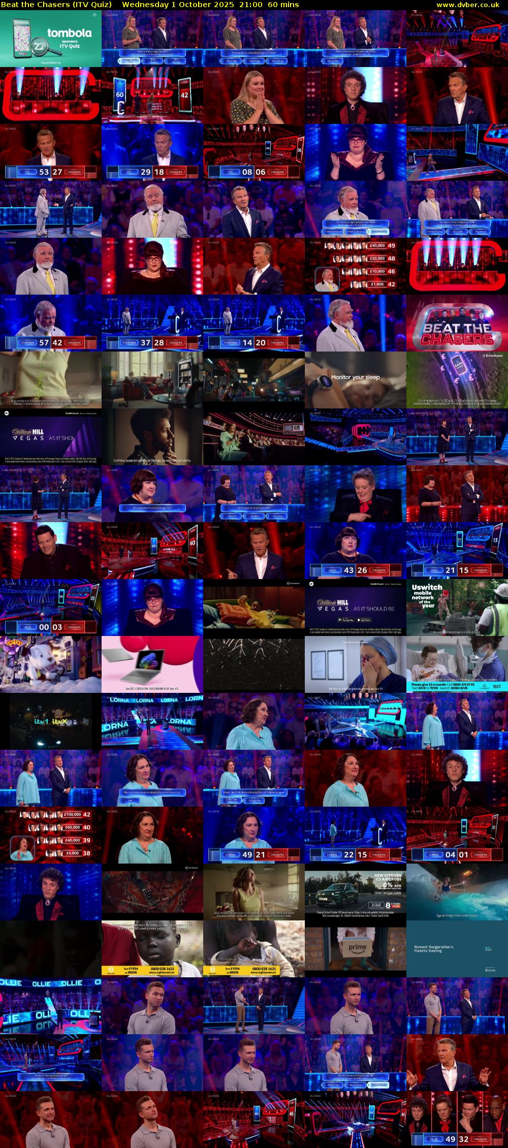 Beat the Chasers (ITV Quiz) Wednesday 1 October 2025 21:00 - 22:00