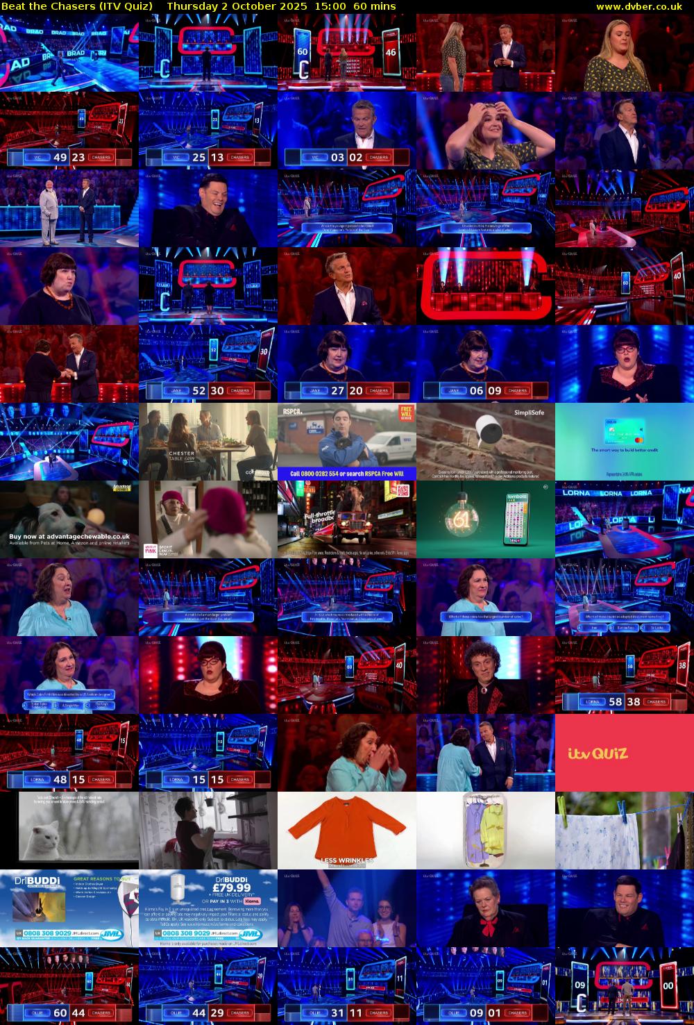 Beat the Chasers (ITV Quiz) Thursday 2 October 2025 15:00 - 16:00
