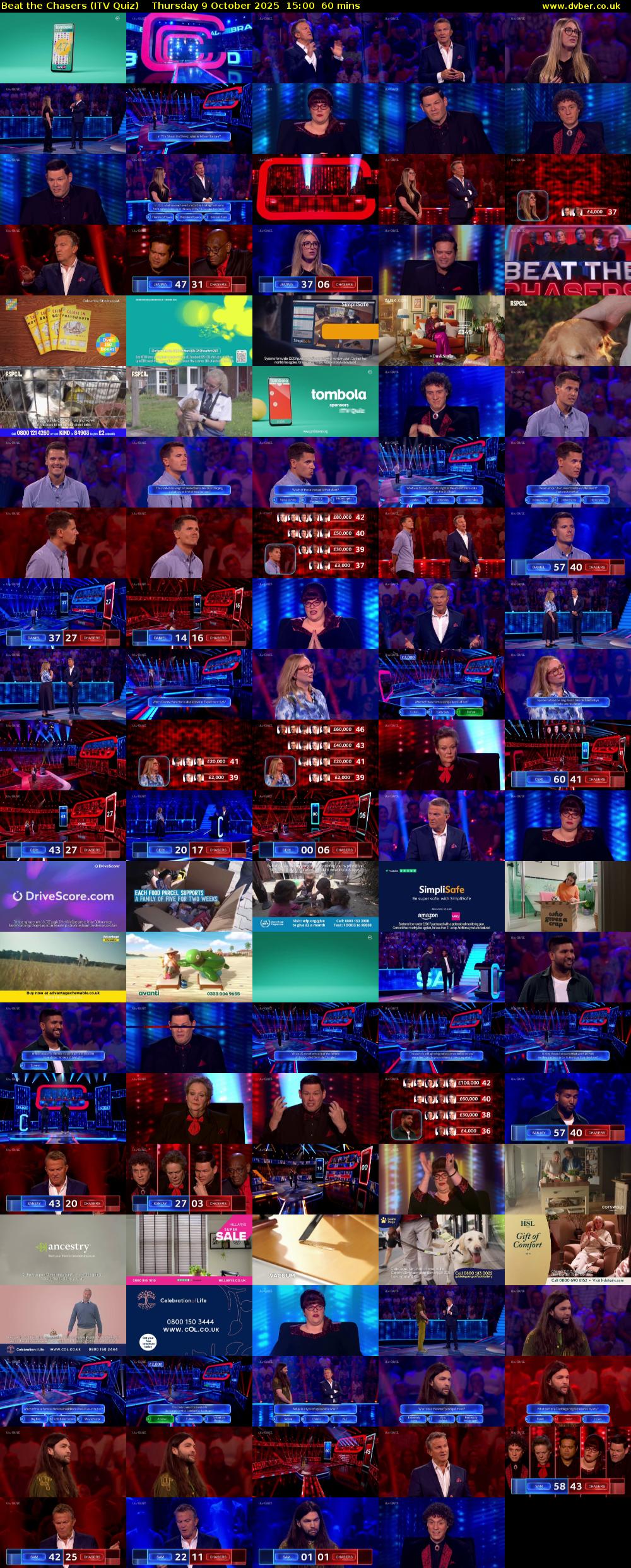 Beat the Chasers (ITV Quiz) Thursday 9 October 2025 15:00 - 16:00