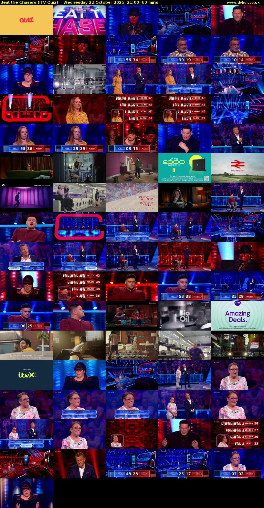 Beat the Chasers (ITV Quiz) Wednesday 22 October 2025 21:00 - 22:00