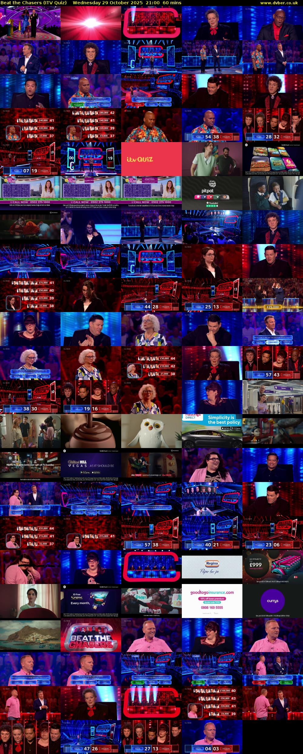 Beat the Chasers (ITV Quiz) Wednesday 29 October 2025 21:00 - 22:00