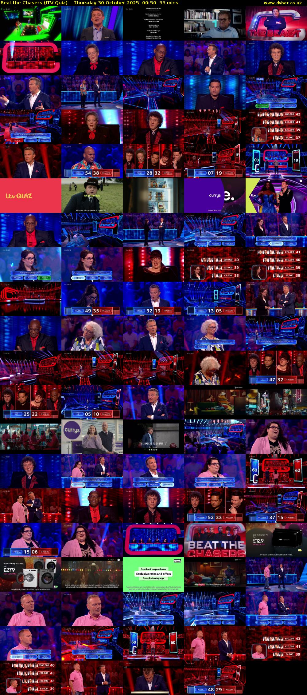 Beat the Chasers (ITV Quiz) Thursday 30 October 2025 00:50 - 01:45