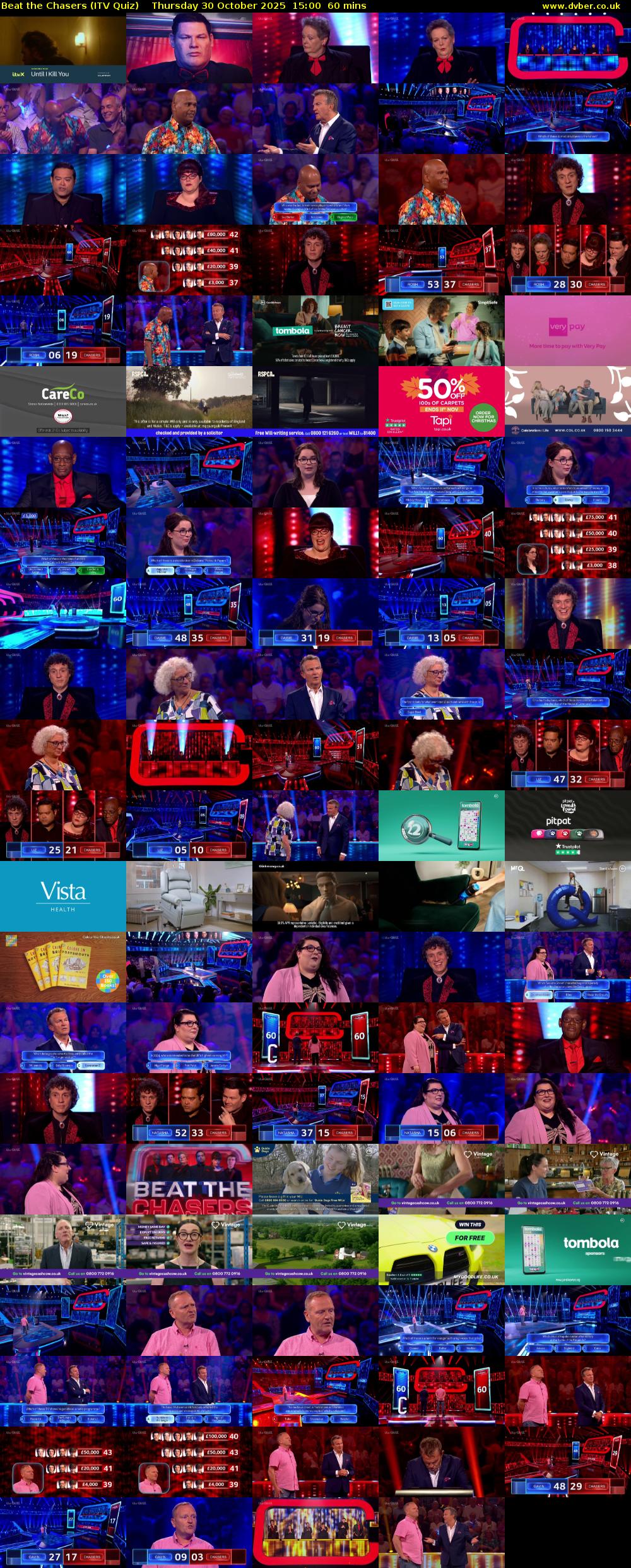 Beat the Chasers (ITV Quiz) Thursday 30 October 2025 15:00 - 16:00