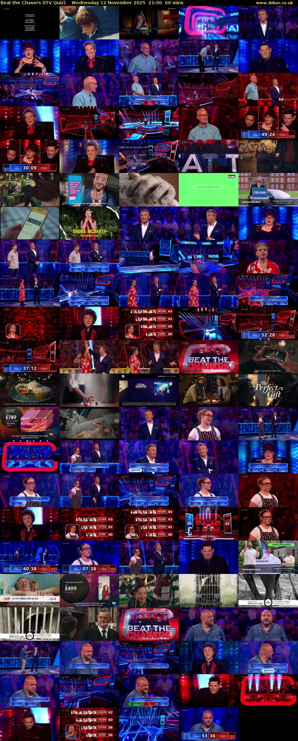 Beat the Chasers (ITV Quiz) Wednesday 12 November 2025 21:00 - 22:00