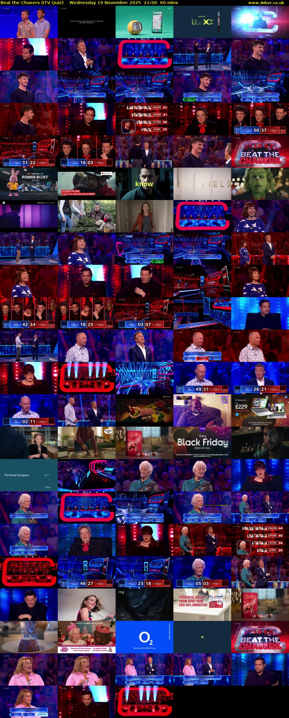 Beat the Chasers (ITV Quiz) Wednesday 19 November 2025 21:00 - 22:00