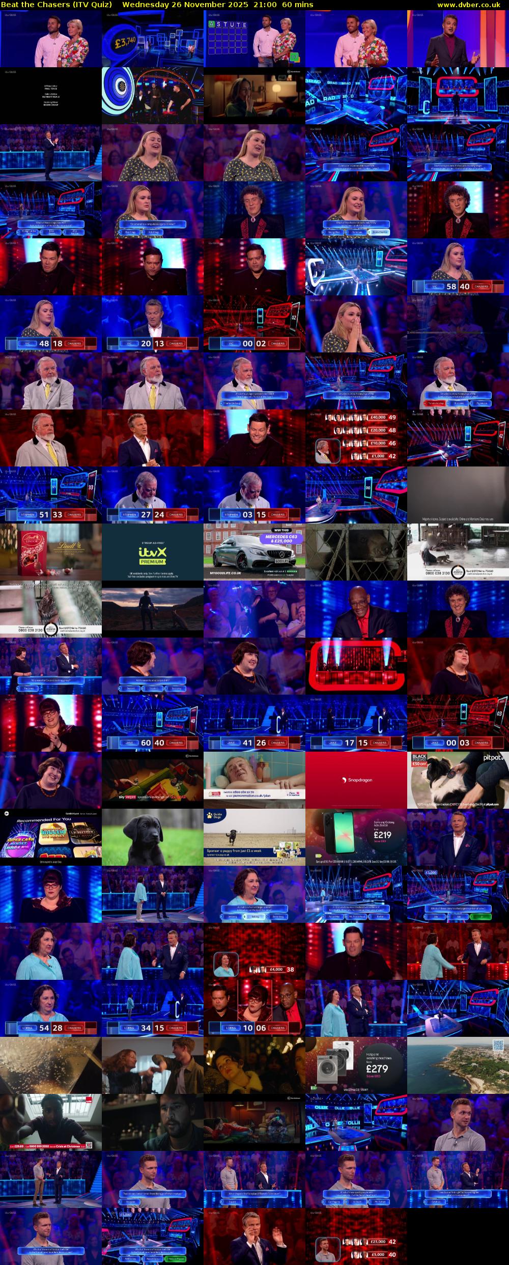 Beat the Chasers (ITV Quiz) Wednesday 26 November 2025 21:00 - 22:00