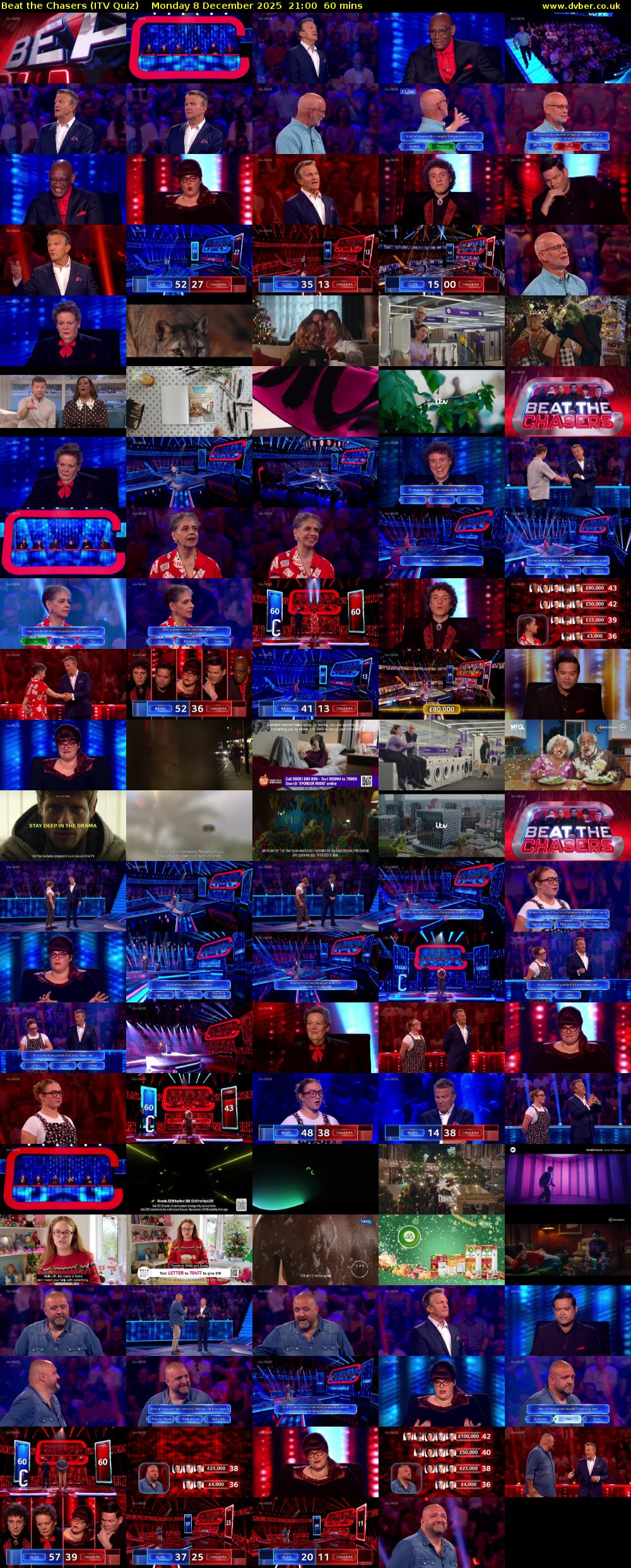 Beat the Chasers (ITV Quiz) Monday 8 December 2025 21:00 - 22:00