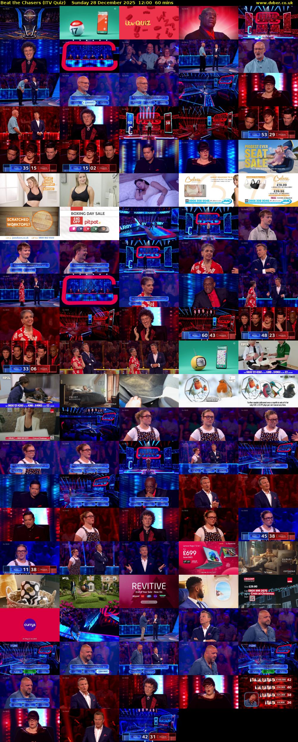 Beat the Chasers (ITV Quiz) Sunday 28 December 2025 12:00 - 13:00