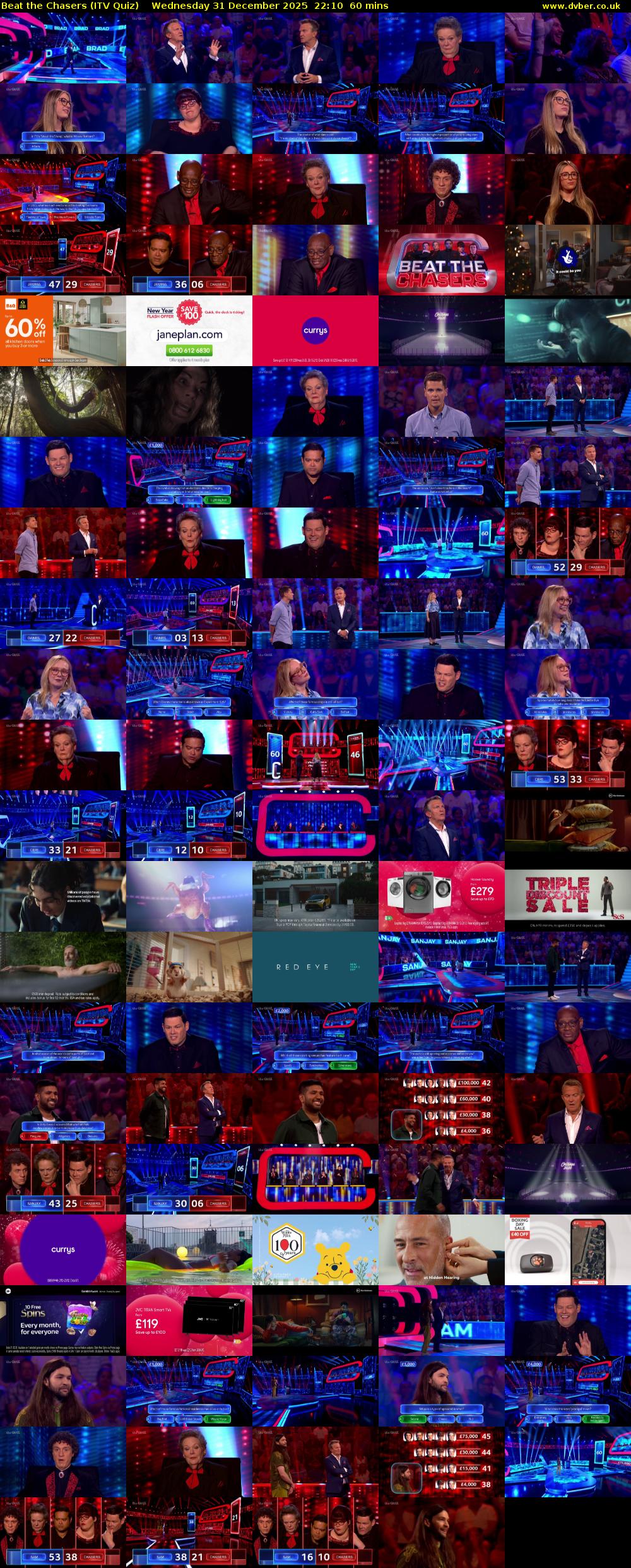 Beat the Chasers (ITV Quiz) Wednesday 31 December 2025 22:10 - 23:10