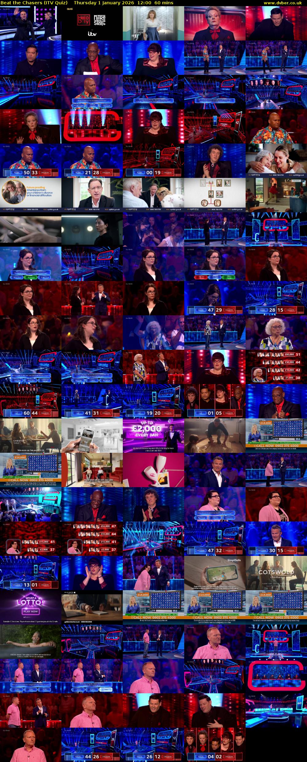 Beat the Chasers (ITV Quiz) Thursday 1 January 2026 12:00 - 13:00