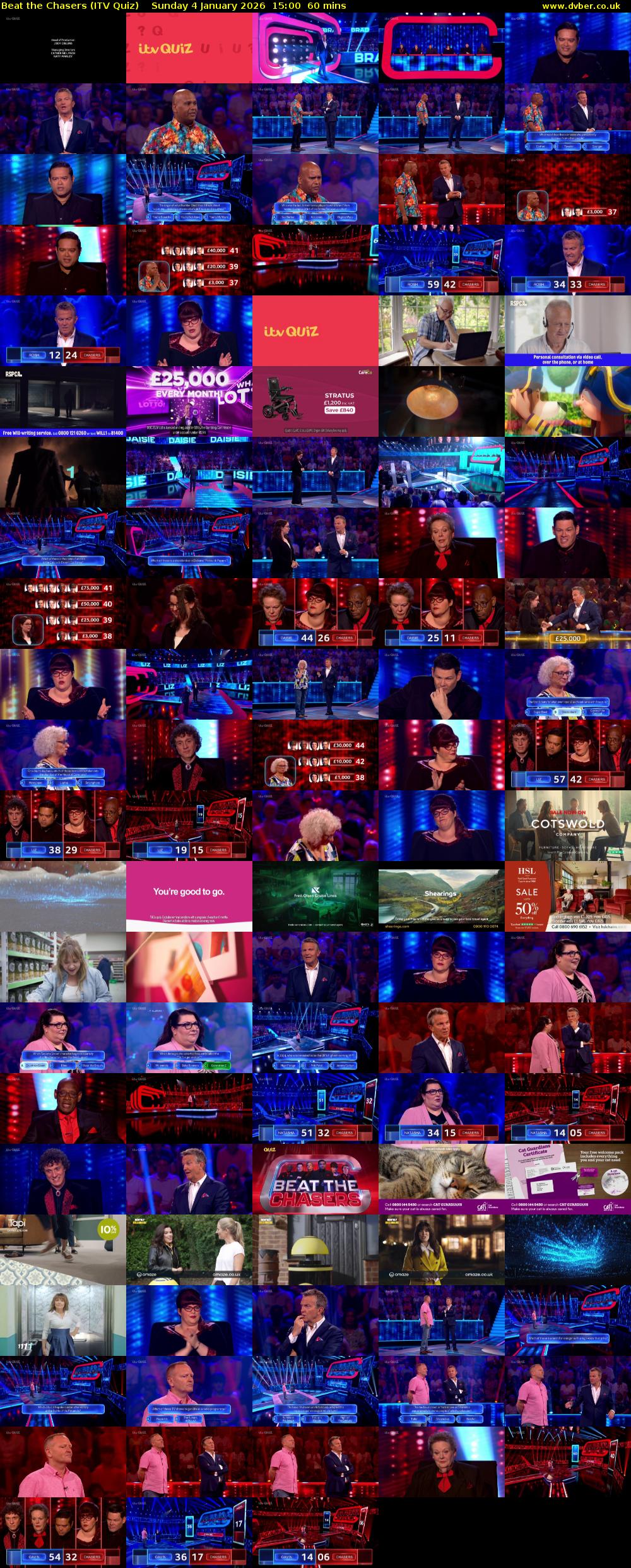 Beat the Chasers (ITV Quiz) Sunday 4 January 2026 15:00 - 16:00
