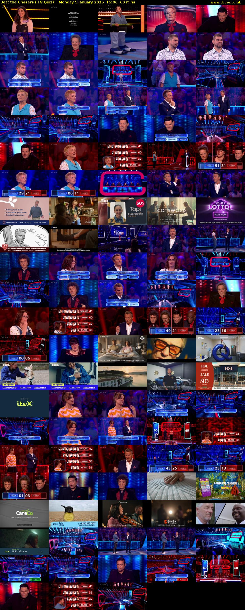 Beat the Chasers (ITV Quiz) Monday 5 January 2026 15:00 - 16:00