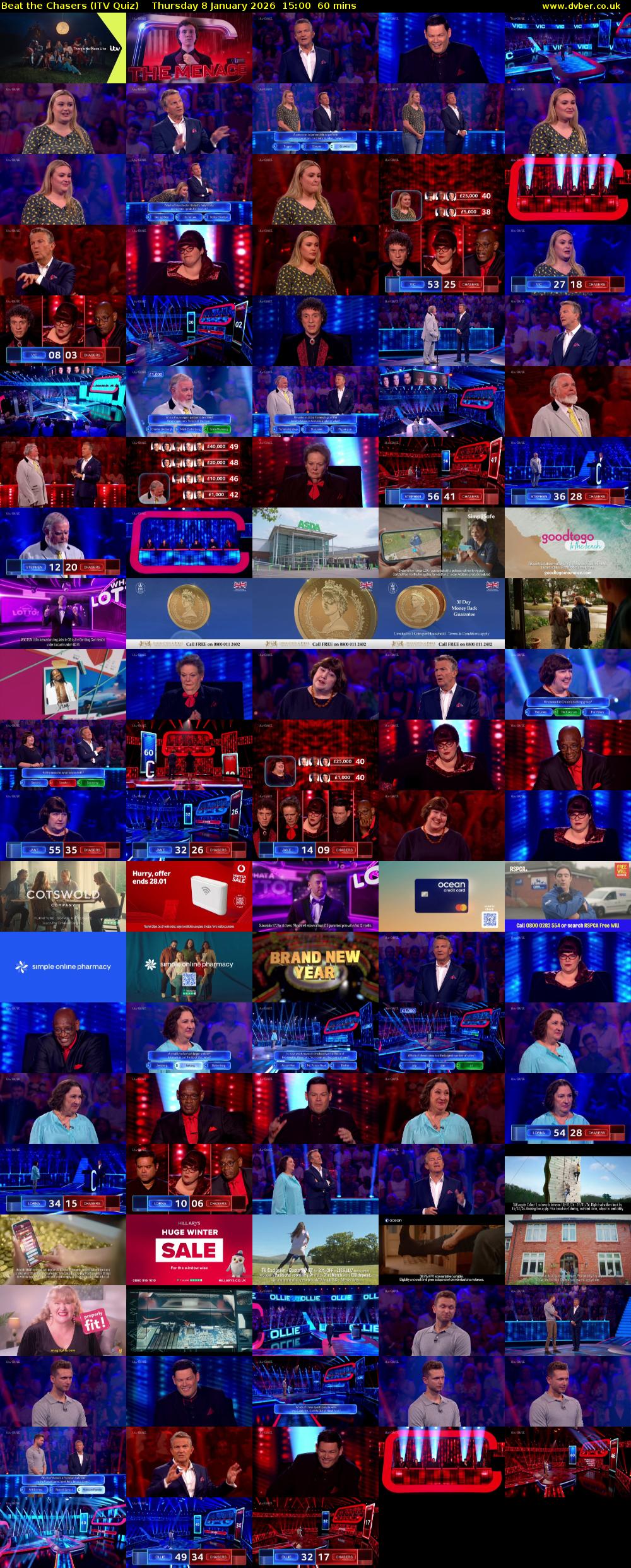 Beat the Chasers (ITV Quiz) Thursday 8 January 2026 15:00 - 16:00