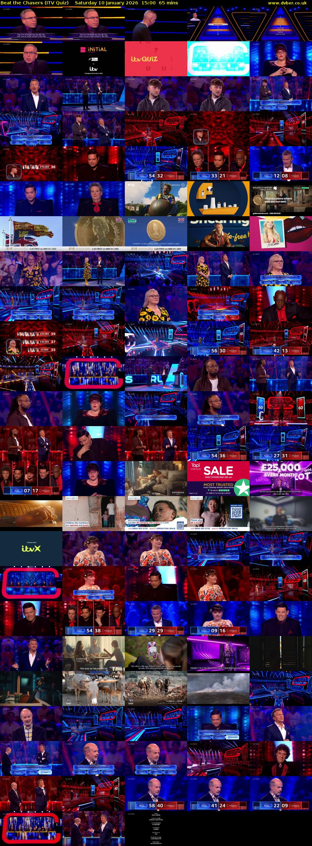 Beat the Chasers (ITV Quiz) Saturday 10 January 2026 15:00 - 16:05
