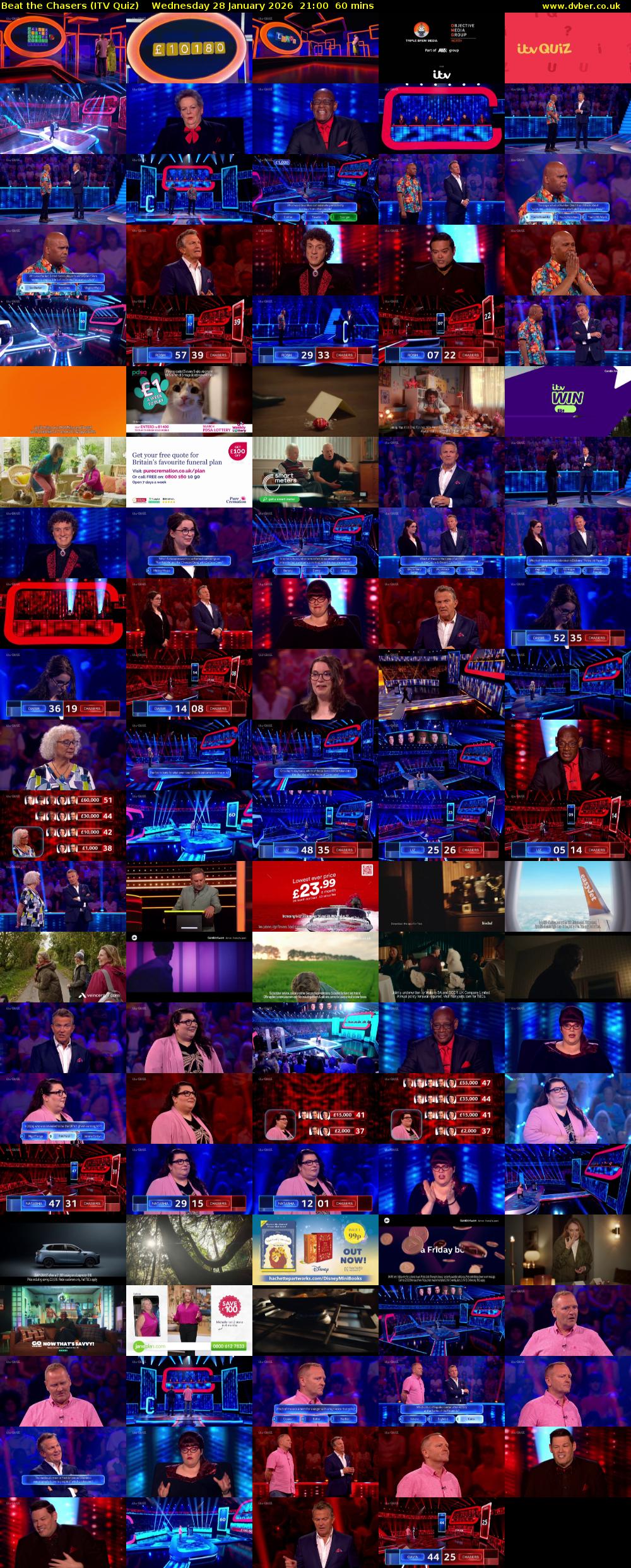 Beat the Chasers (ITV Quiz) Wednesday 28 January 2026 21:00 - 22:00