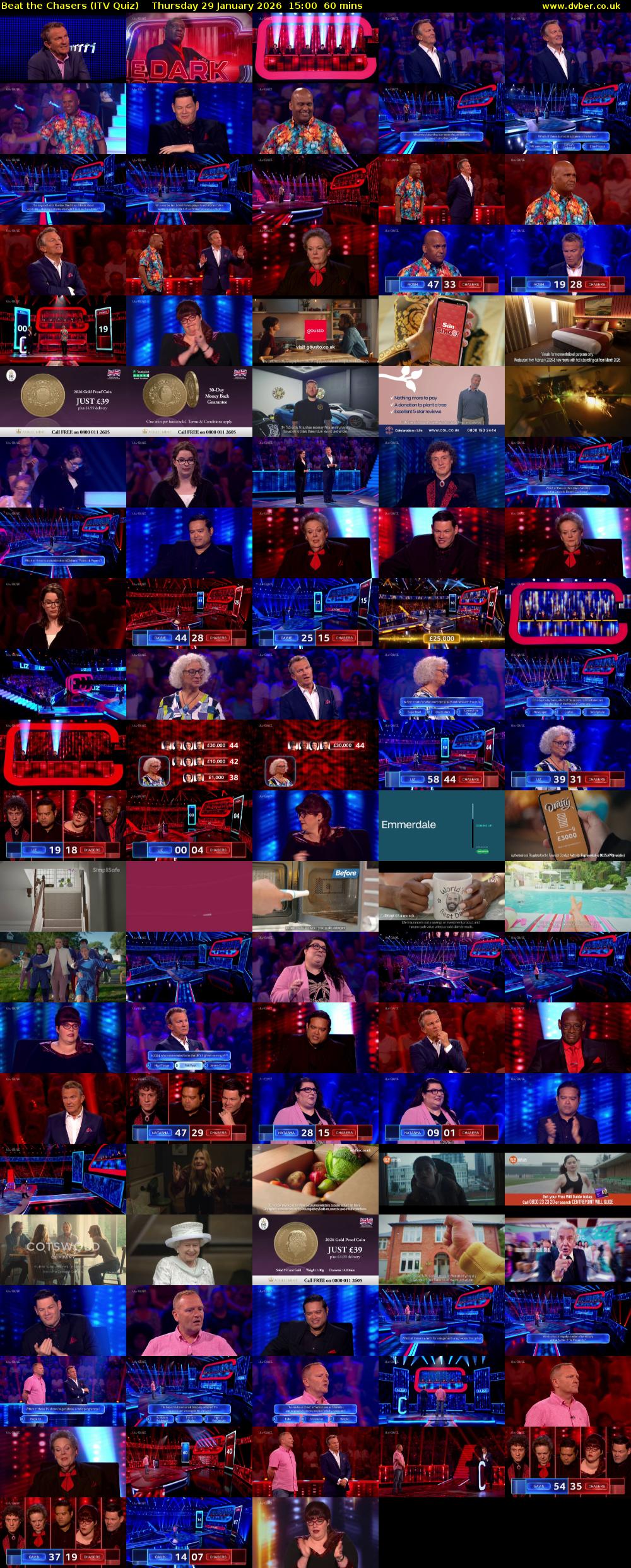 Beat the Chasers (ITV Quiz) Thursday 29 January 2026 15:00 - 16:00