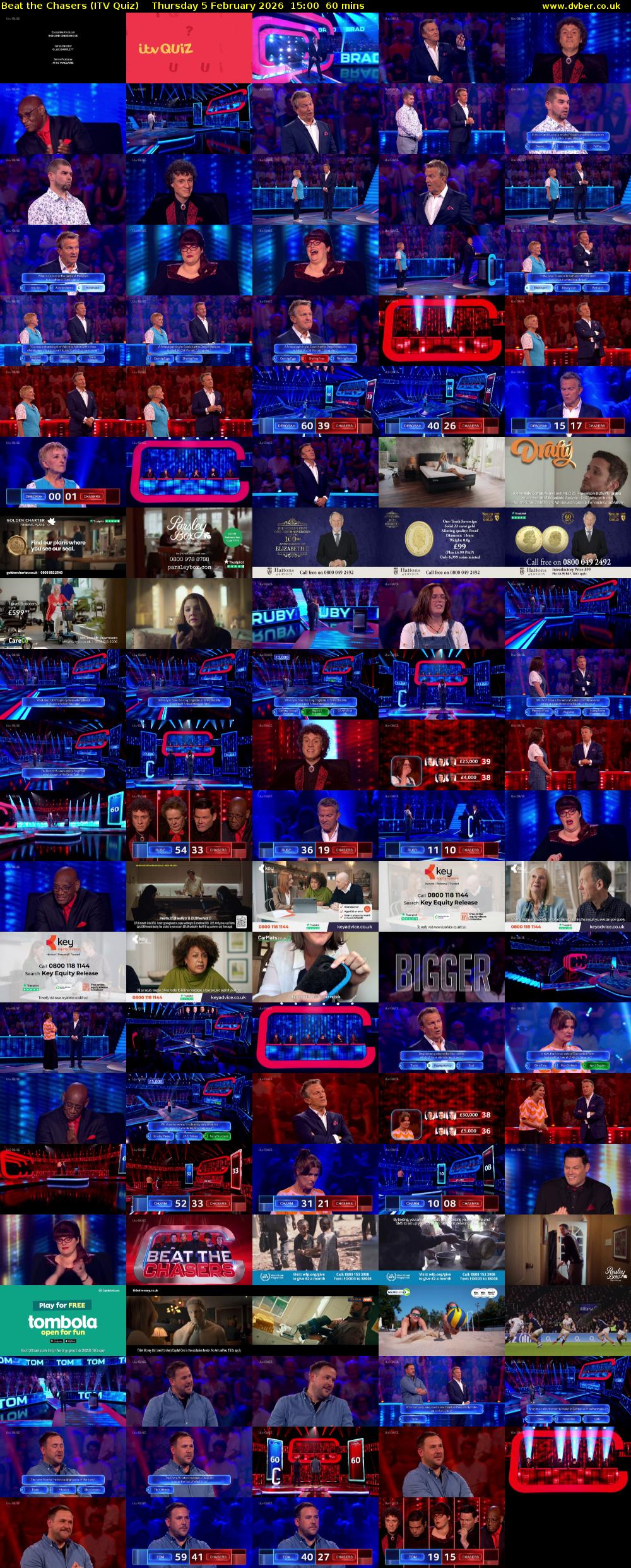 Beat the Chasers (ITV Quiz) Thursday 5 February 2026 15:00 - 16:00