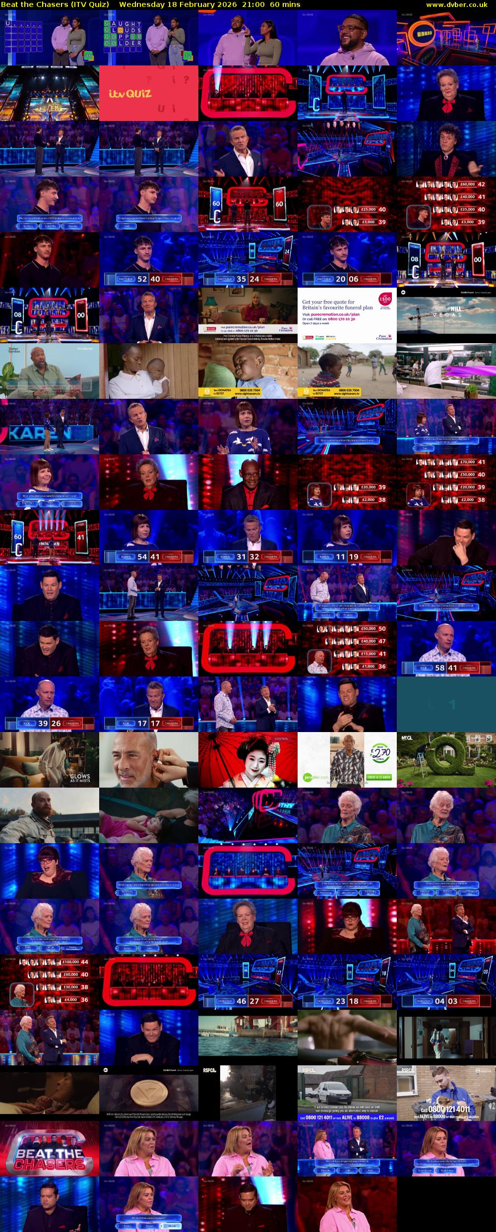 Beat the Chasers (ITV Quiz) Wednesday 18 February 2026 21:00 - 22:00