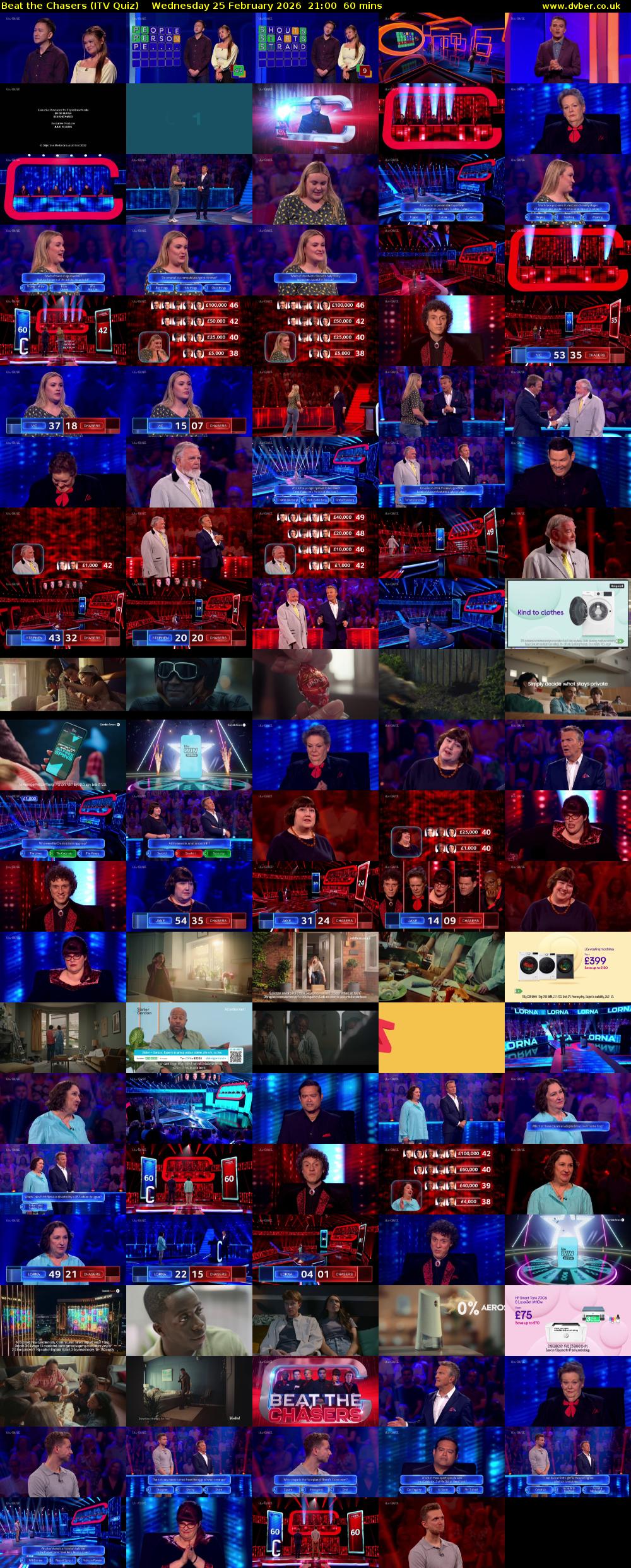 Beat the Chasers (ITV Quiz) Wednesday 25 February 2026 21:00 - 22:00