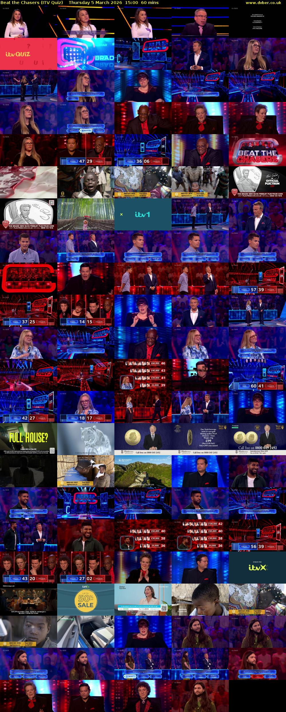 Beat the Chasers (ITV Quiz) Thursday 5 March 2026 15:00 - 16:00