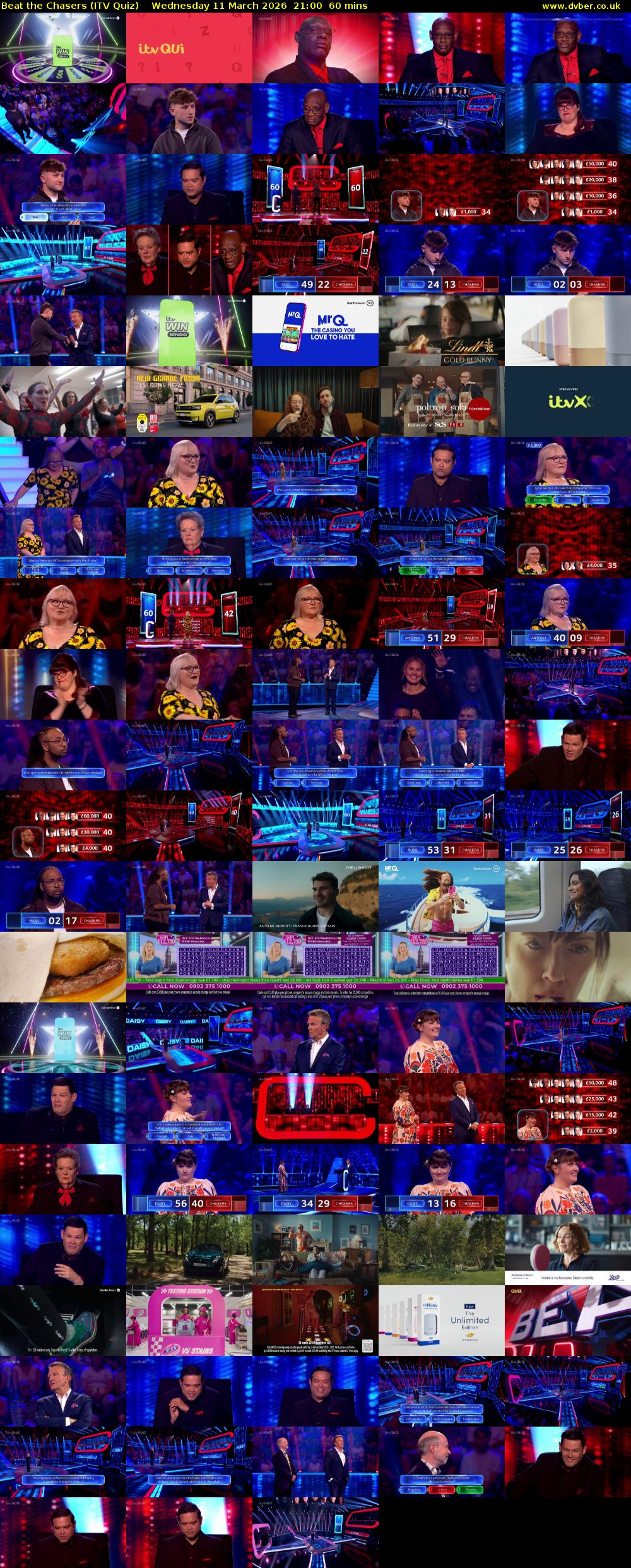 Beat the Chasers (ITV Quiz) Wednesday 11 March 2026 21:00 - 22:00