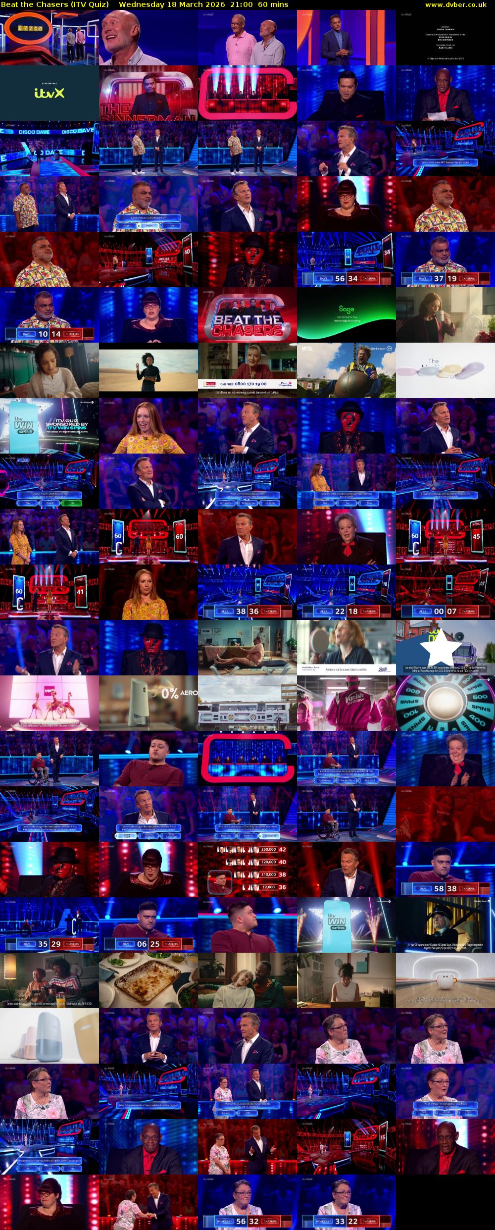 Beat the Chasers (ITV Quiz) Wednesday 18 March 2026 21:00 - 22:00