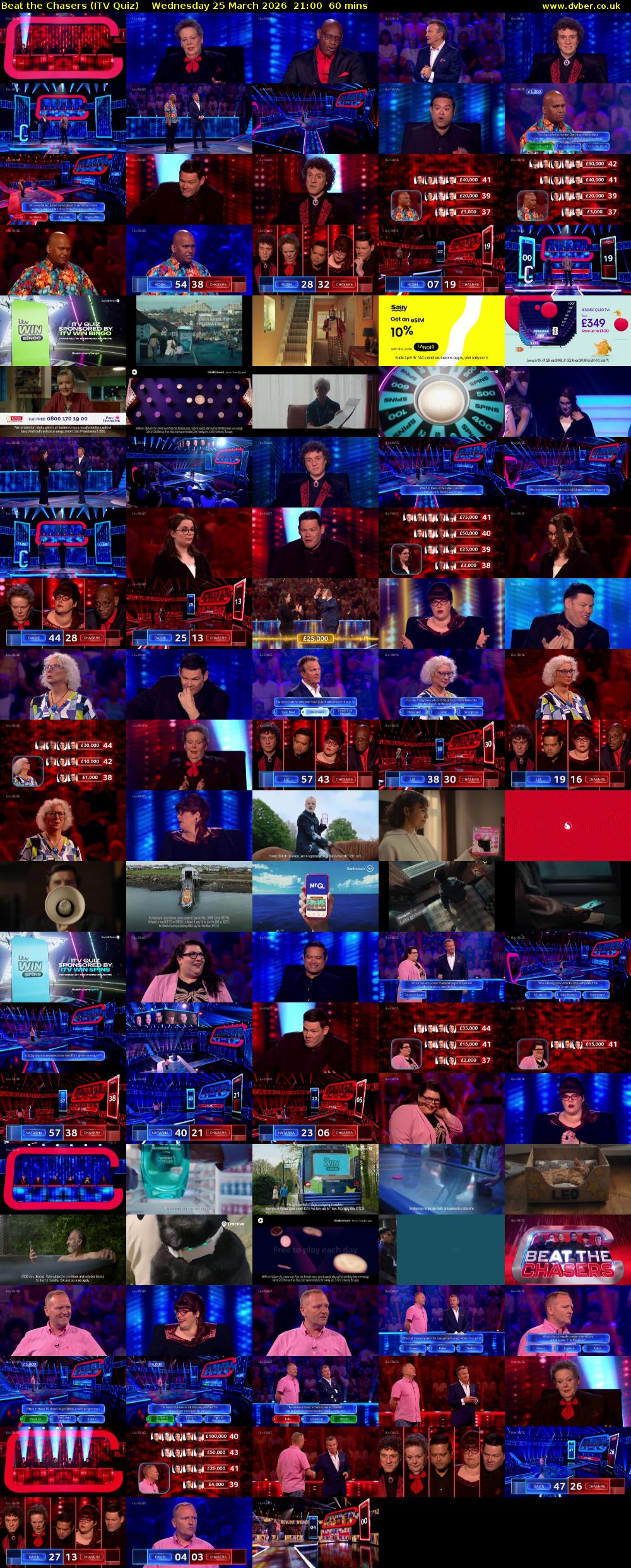 Beat the Chasers (ITV Quiz) Wednesday 25 March 2026 21:00 - 22:00