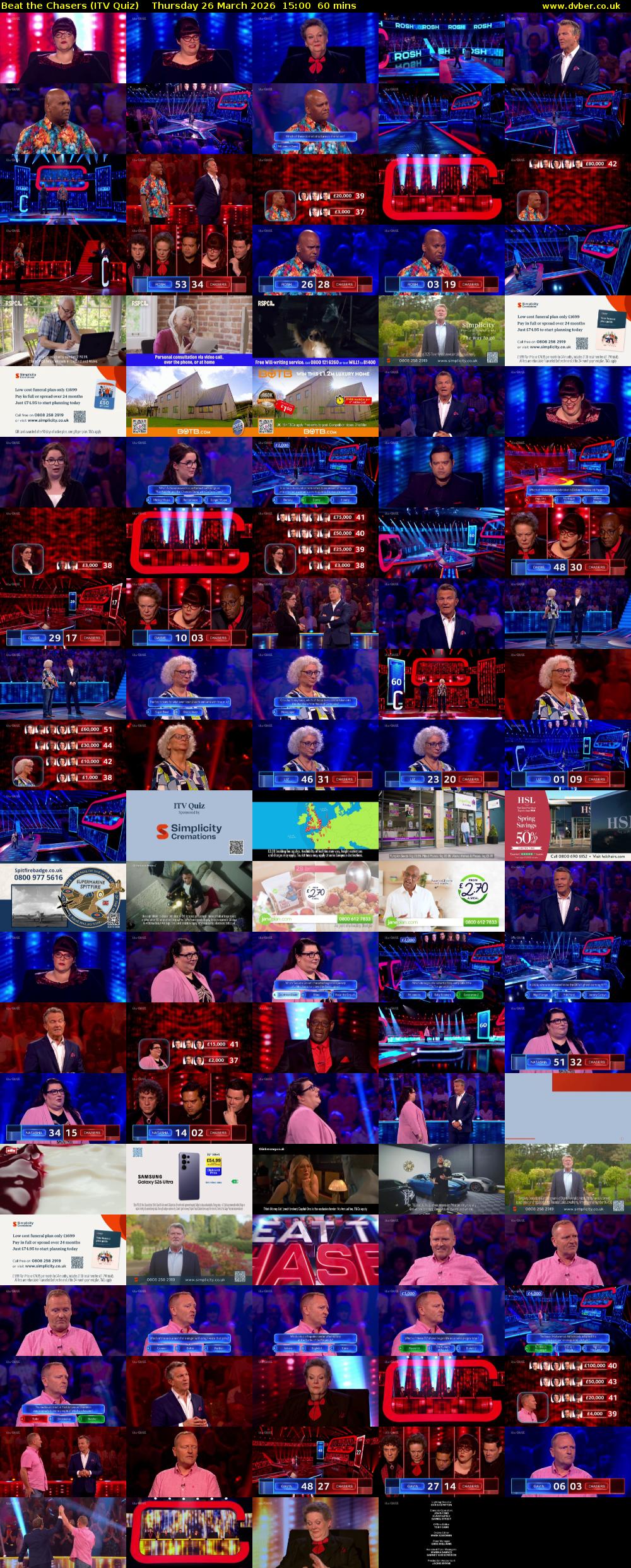 Beat the Chasers (ITV Quiz) Thursday 26 March 2026 15:00 - 16:00