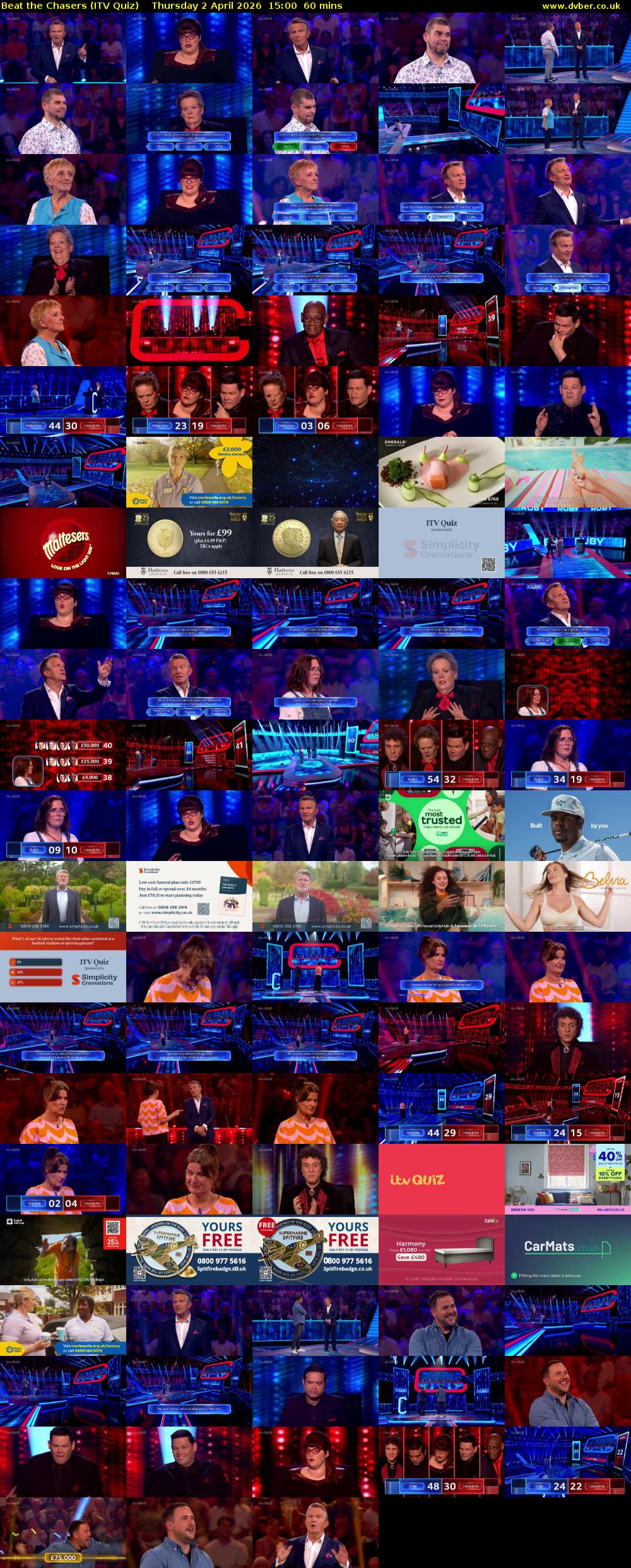 Beat the Chasers (ITV Quiz) Thursday 2 April 2026 15:00 - 16:00