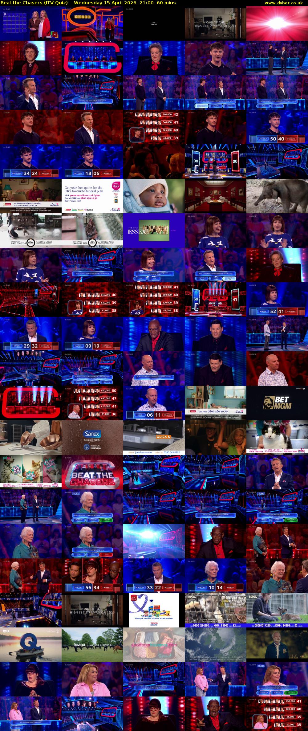 Beat the Chasers (ITV Quiz) Wednesday 15 April 2026 21:00 - 22:00