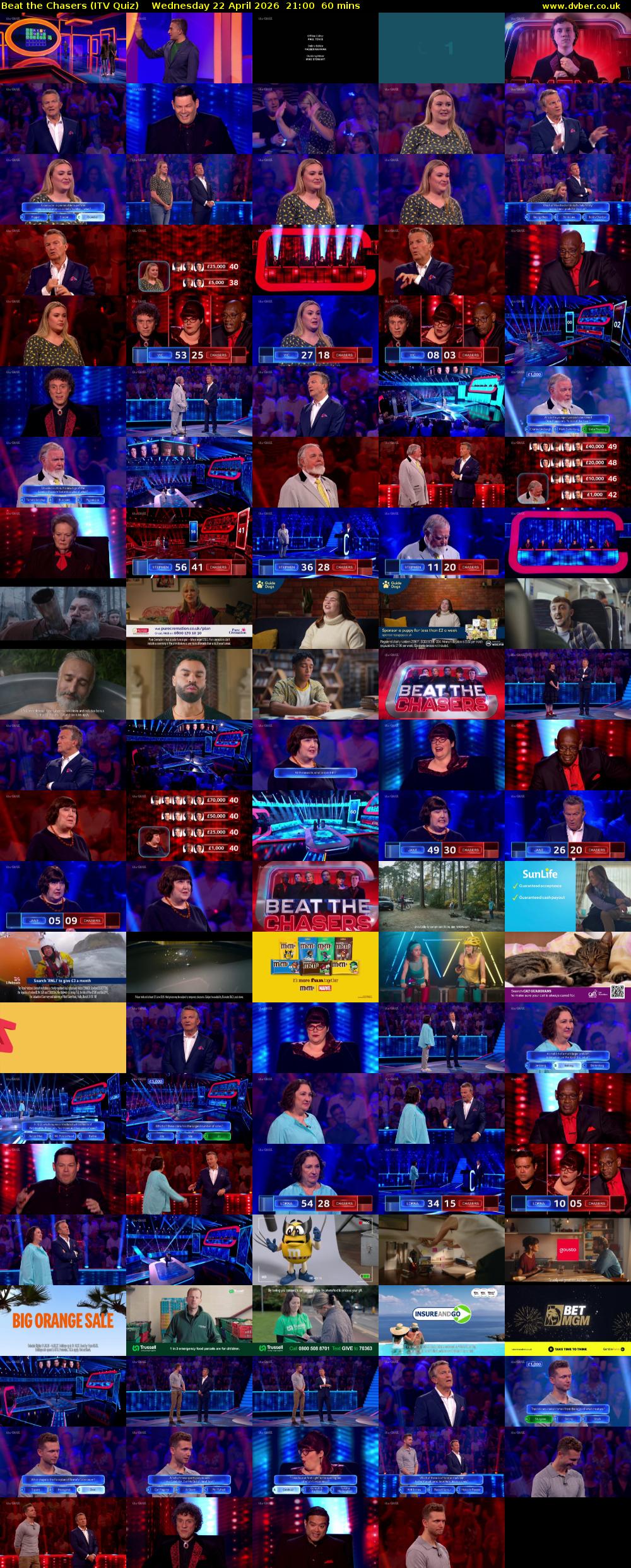 Beat the Chasers (ITV Quiz) Wednesday 22 April 2026 21:00 - 22:00