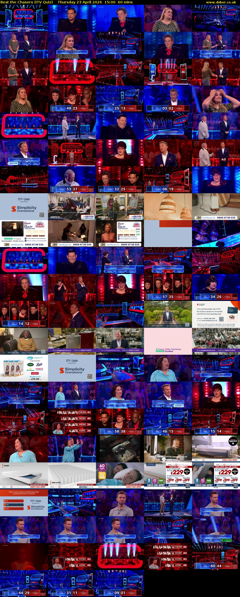 Beat the Chasers (ITV Quiz) Thursday 23 April 2026 15:00 - 16:00