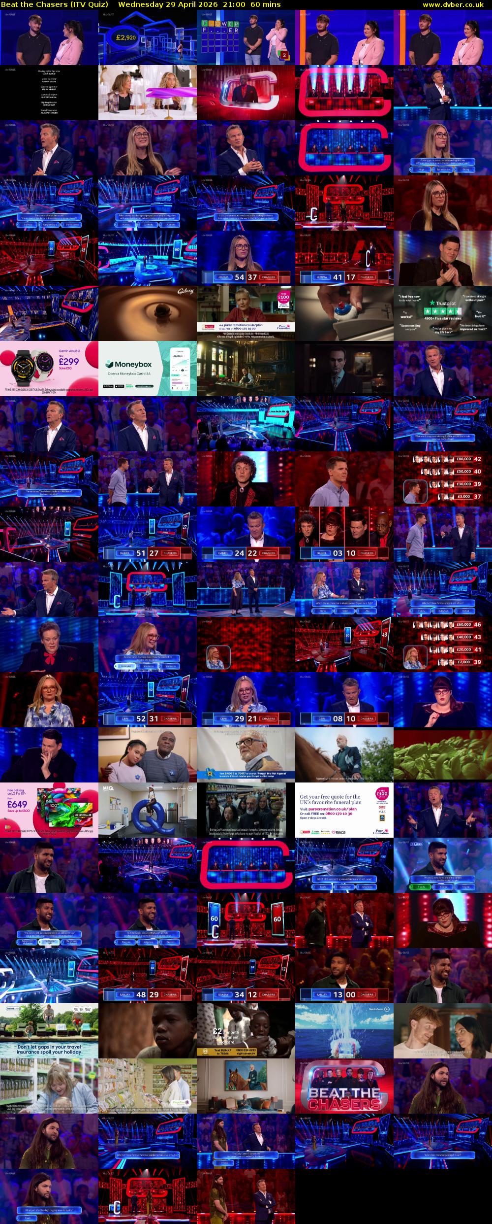 Beat the Chasers (ITV Quiz) Wednesday 29 April 2026 21:00 - 22:00