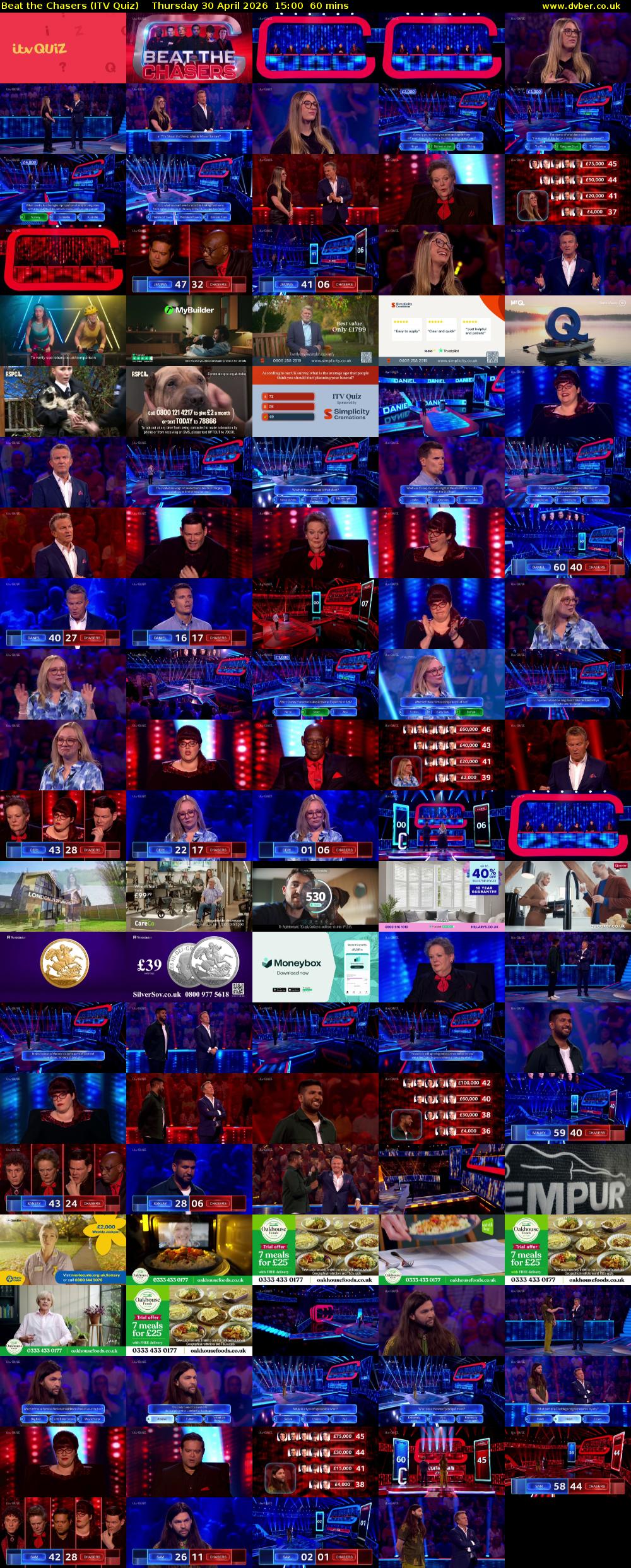 Beat the Chasers (ITV Quiz) Thursday 30 April 2026 15:00 - 16:00