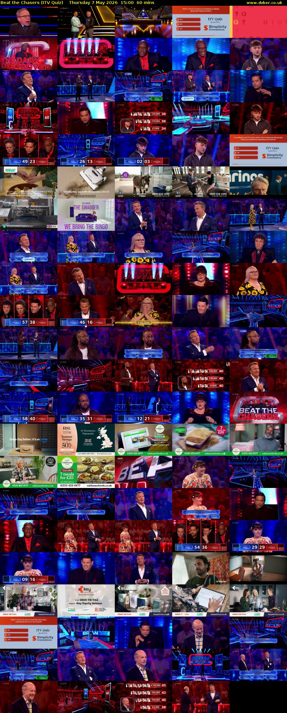 Beat the Chasers (ITV Quiz) Thursday 7 May 2026 15:00 - 16:00