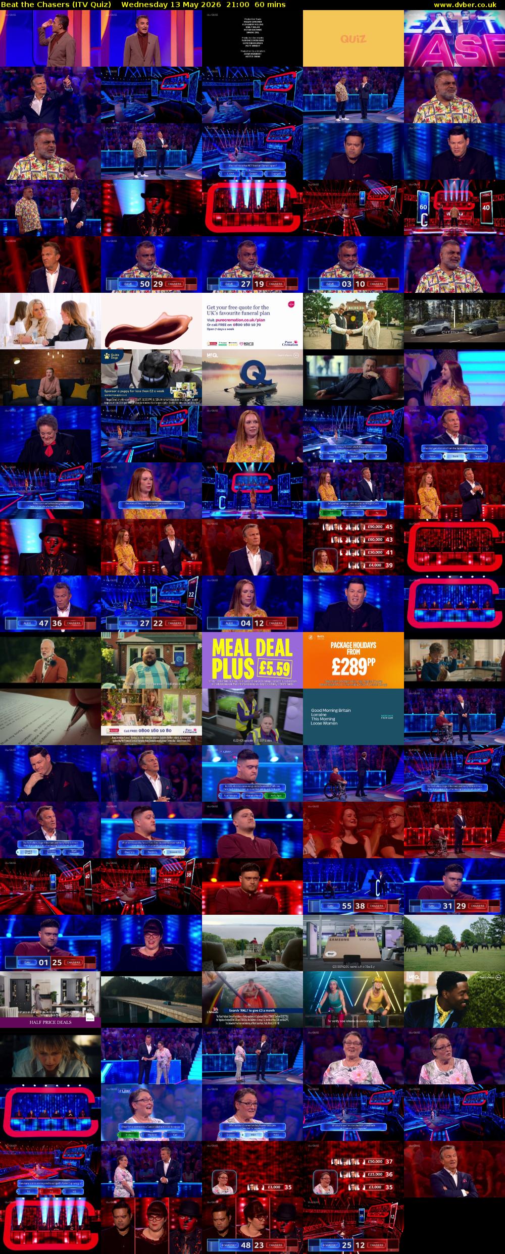 Beat the Chasers (ITV Quiz) Wednesday 13 May 2026 21:00 - 22:00