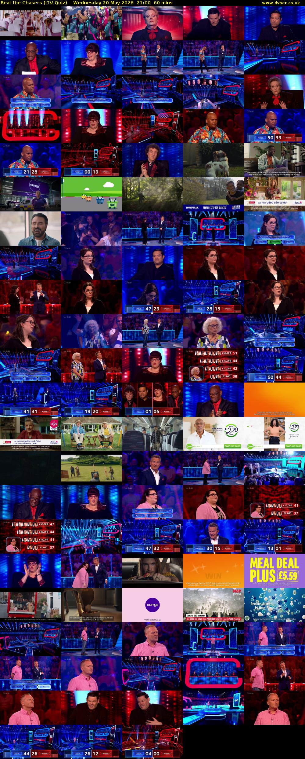Beat the Chasers (ITV Quiz) Wednesday 20 May 2026 21:00 - 22:00