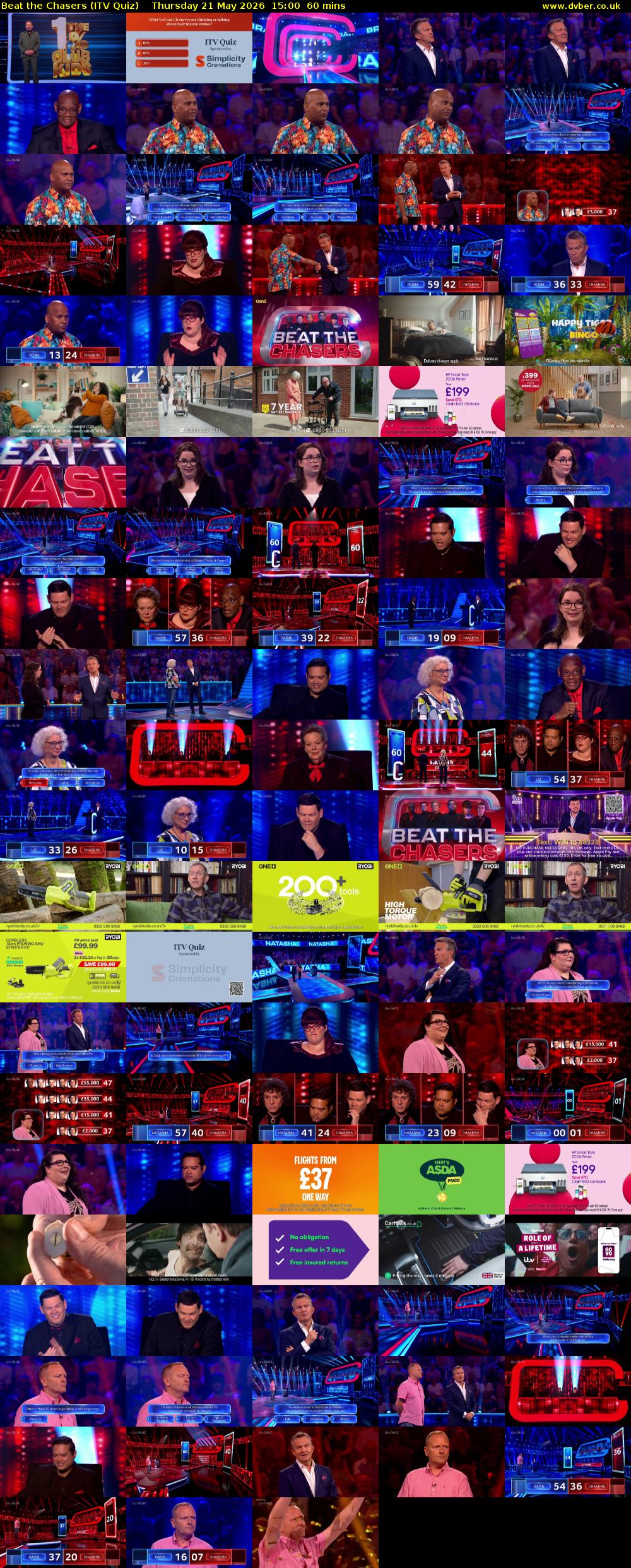 Beat the Chasers (ITV Quiz) Thursday 21 May 2026 15:00 - 16:00
