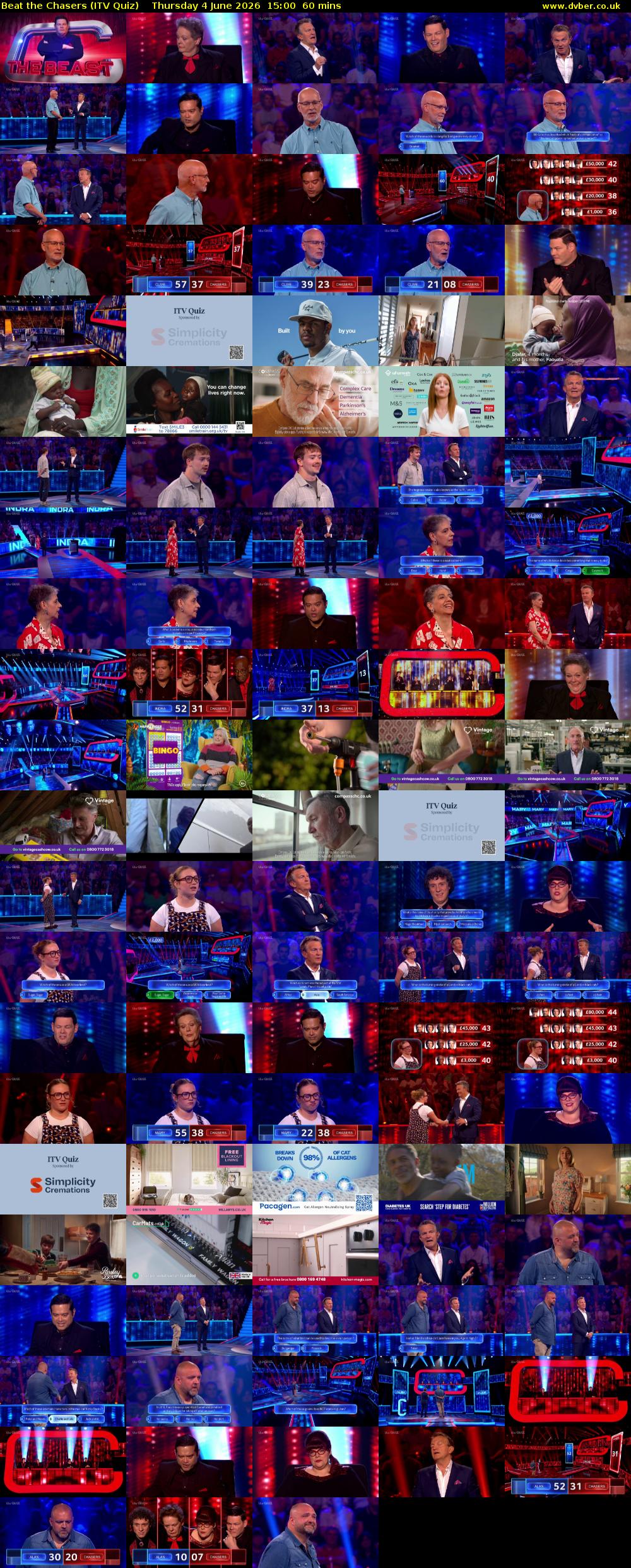 Beat the Chasers (ITV Quiz) Thursday 4 June 2026 15:00 - 16:00