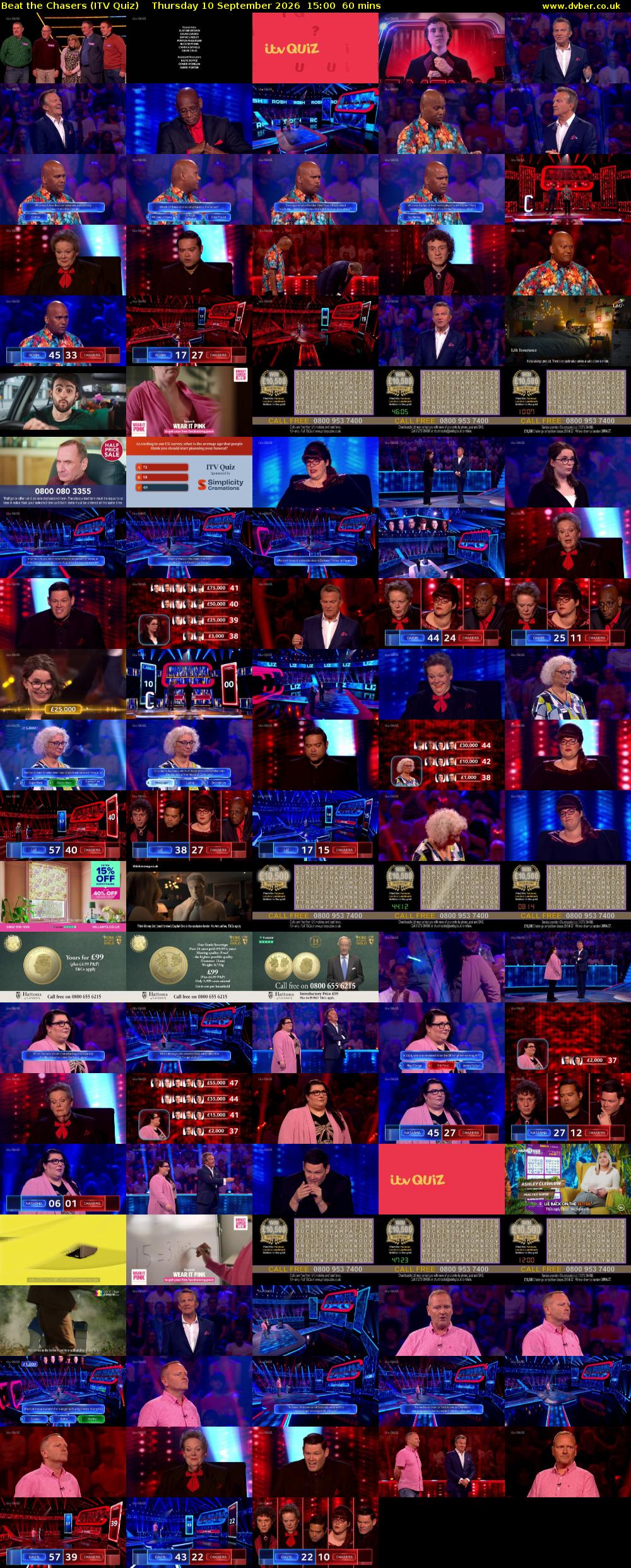 Beat the Chasers (ITV Quiz) Thursday 10 September 2026 15:00 - 16:00