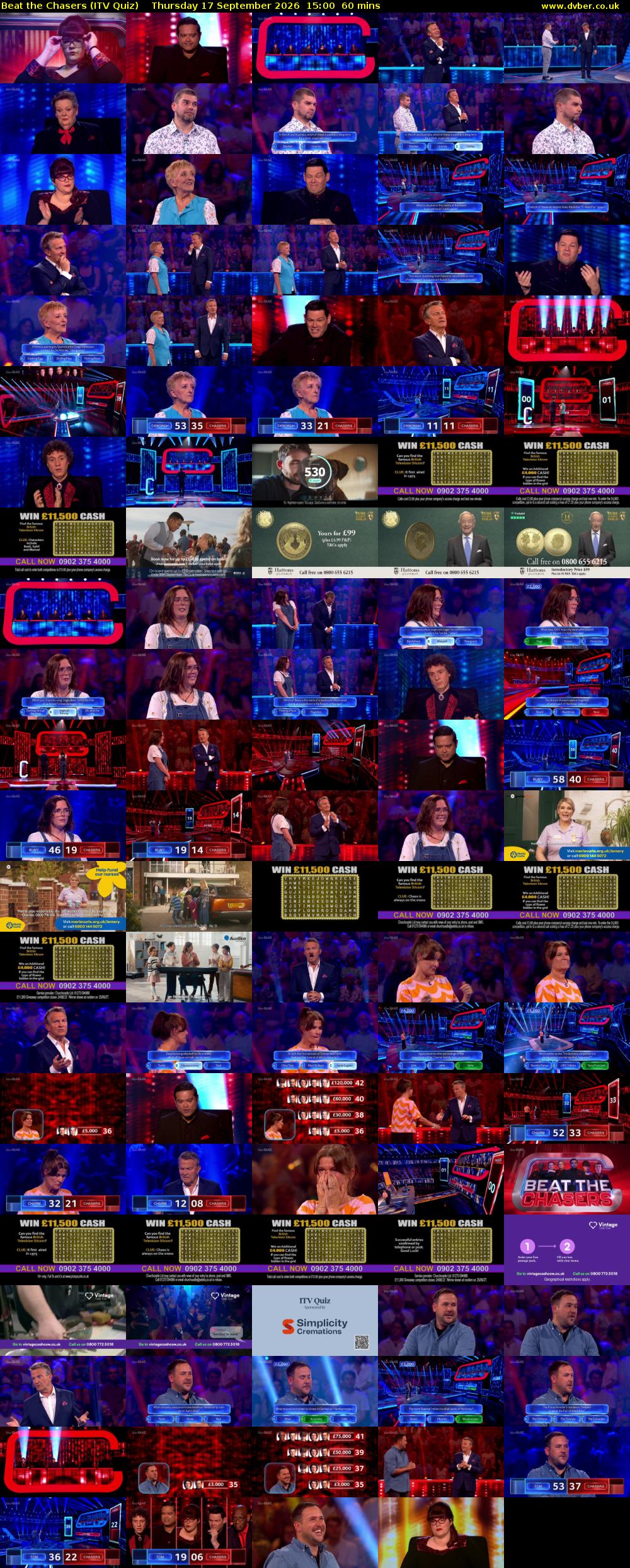 Beat the Chasers (ITV Quiz) Thursday 17 September 2026 15:00 - 16:00