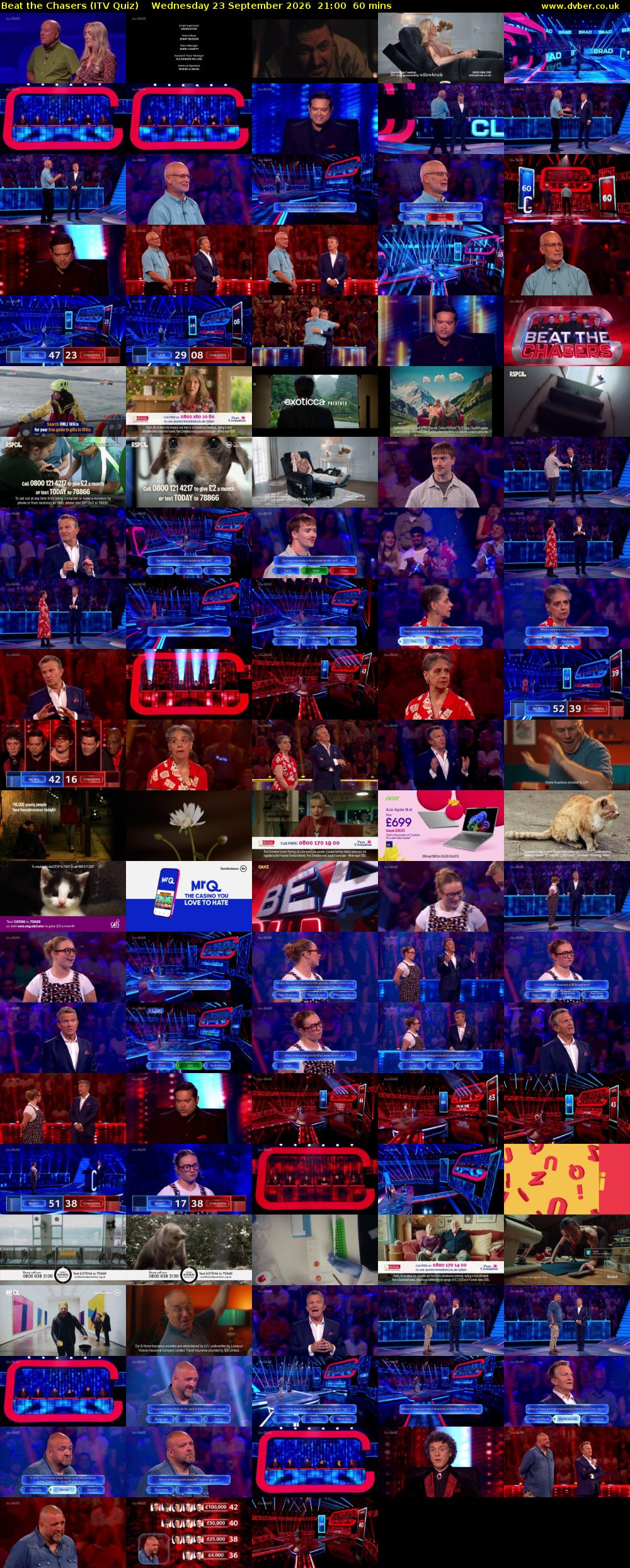 Beat the Chasers (ITV Quiz) Wednesday 23 September 2026 21:00 - 22:00