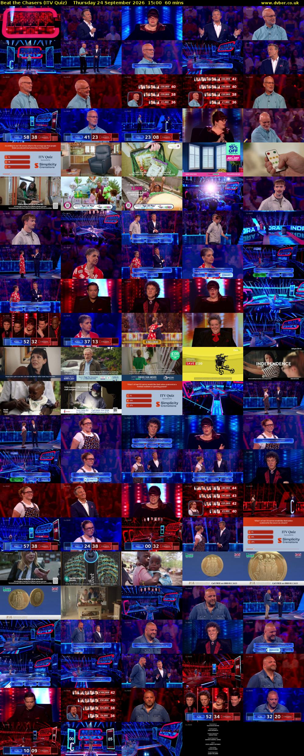 Beat the Chasers (ITV Quiz) Thursday 24 September 2026 15:00 - 16:00