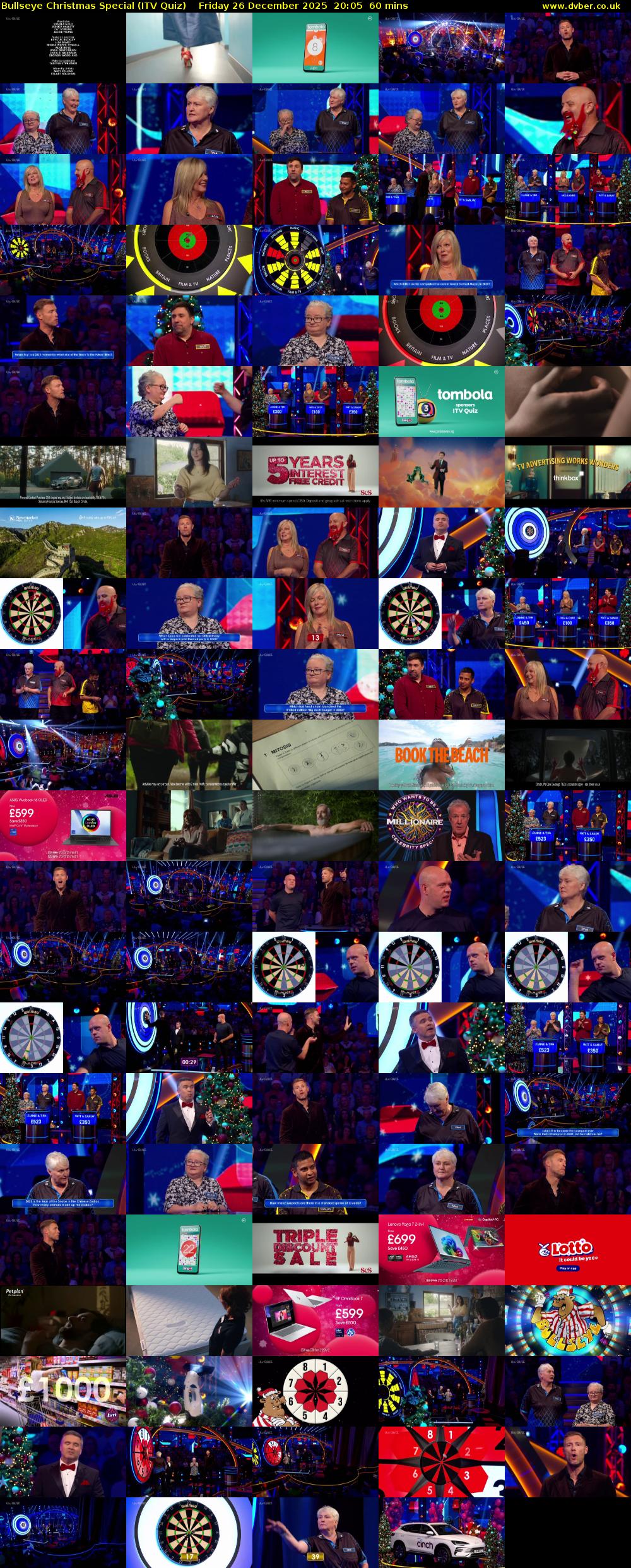 Bullseye Christmas Special (ITV Quiz) Friday 26 December 2025 20:05 - 21:05