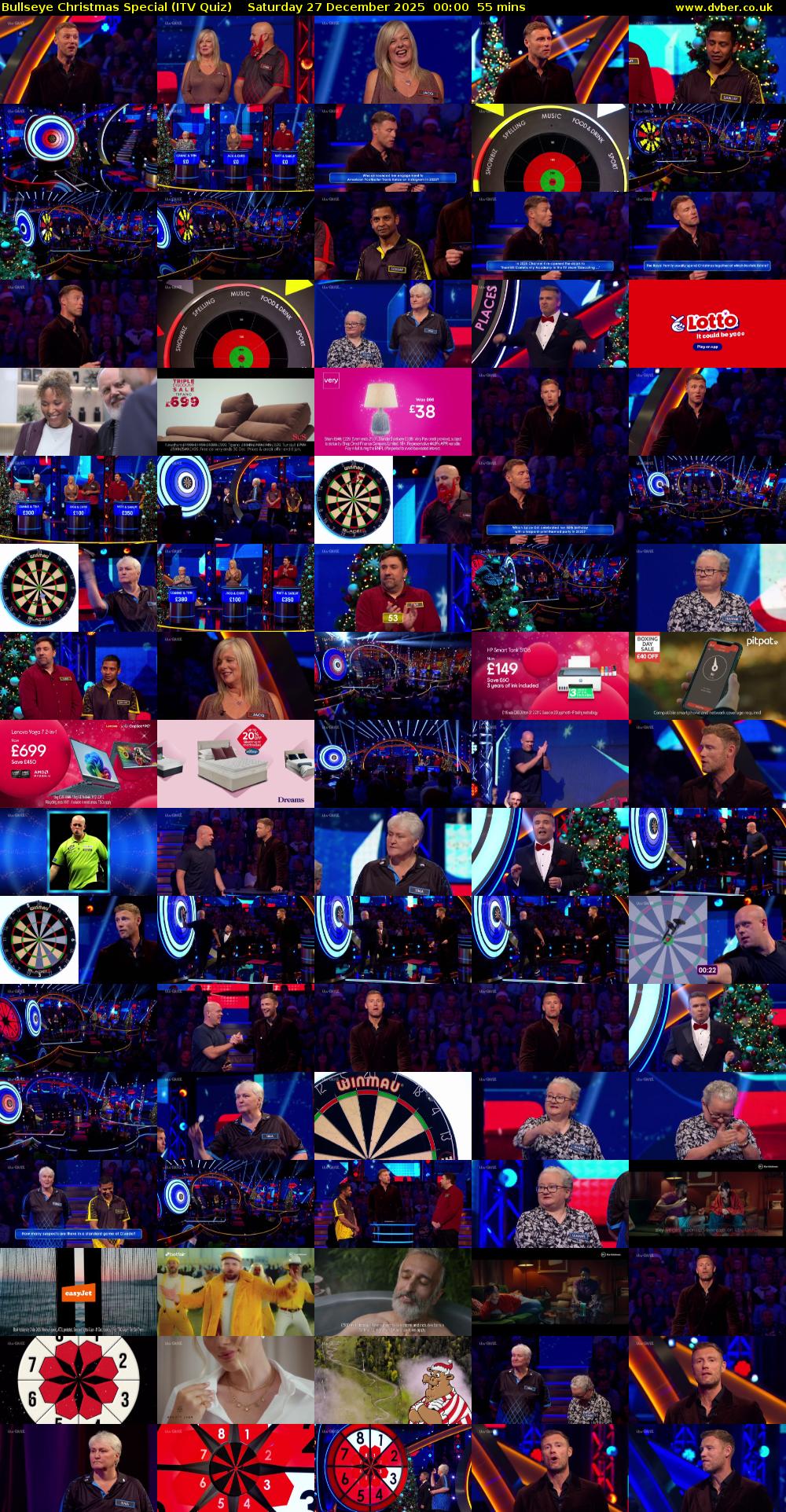 Bullseye Christmas Special (ITV Quiz) Saturday 27 December 2025 00:00 - 00:55