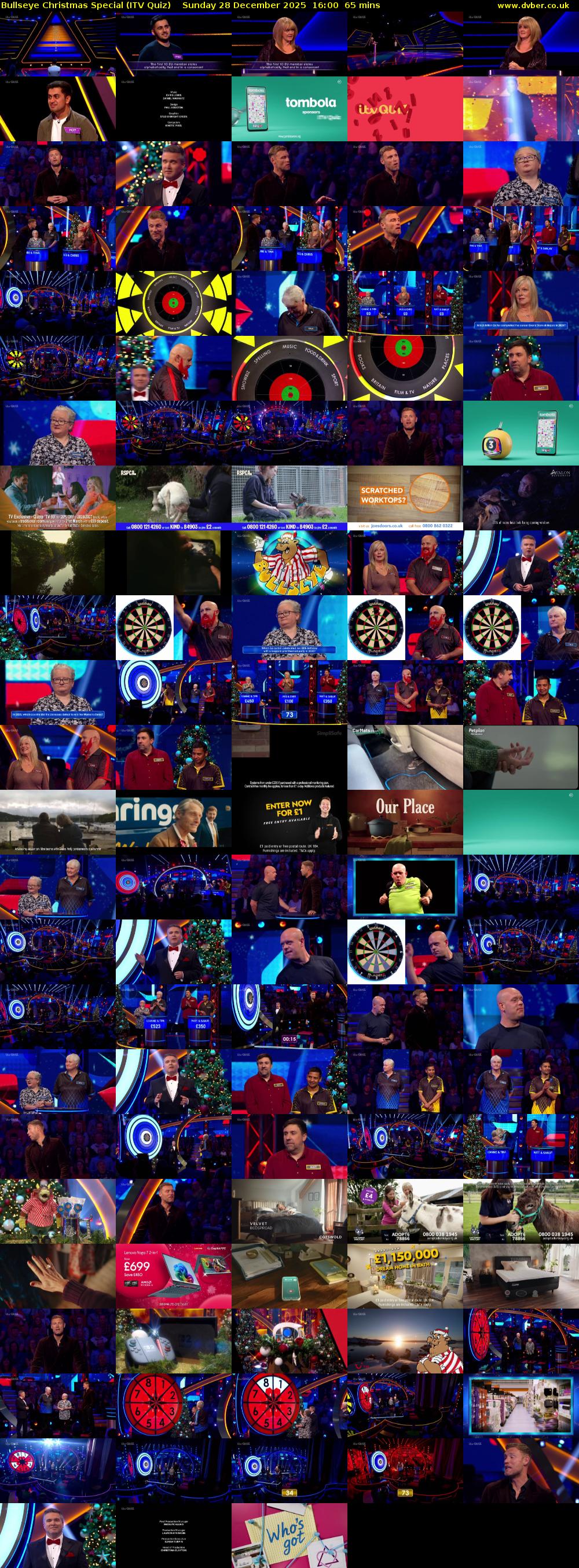 Bullseye Christmas Special (ITV Quiz) Sunday 28 December 2025 16:00 - 17:05