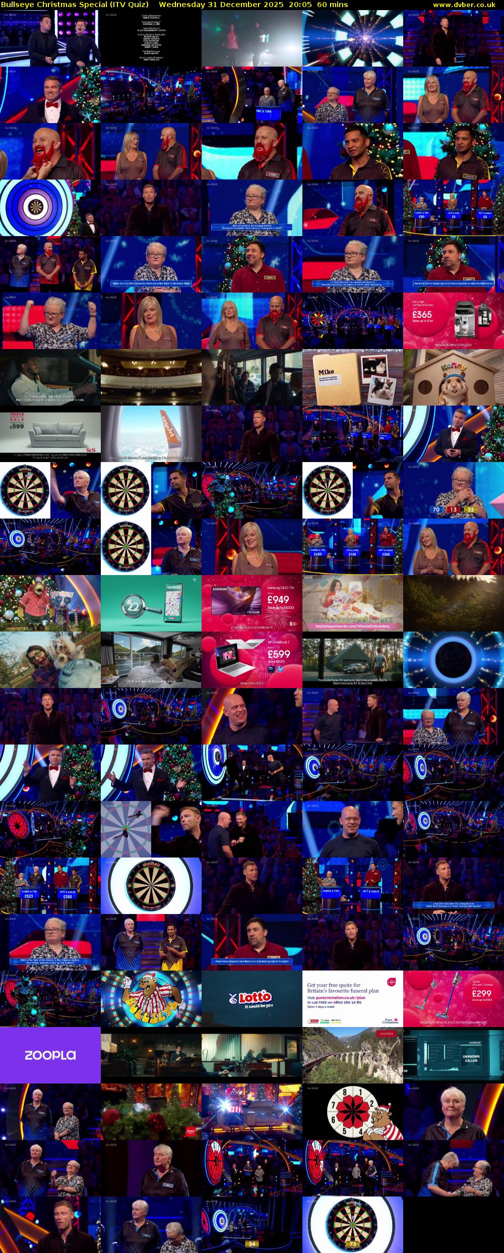 Bullseye Christmas Special (ITV Quiz) Wednesday 31 December 2025 20:05 - 21:05