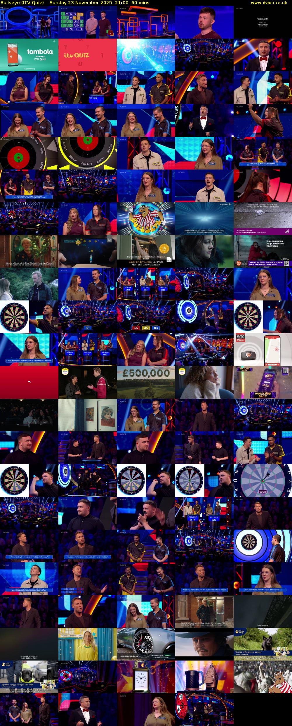 Bullseye (ITV Quiz) Sunday 23 November 2025 21:00 - 22:00